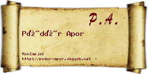 Pödör Apor névjegykártya
